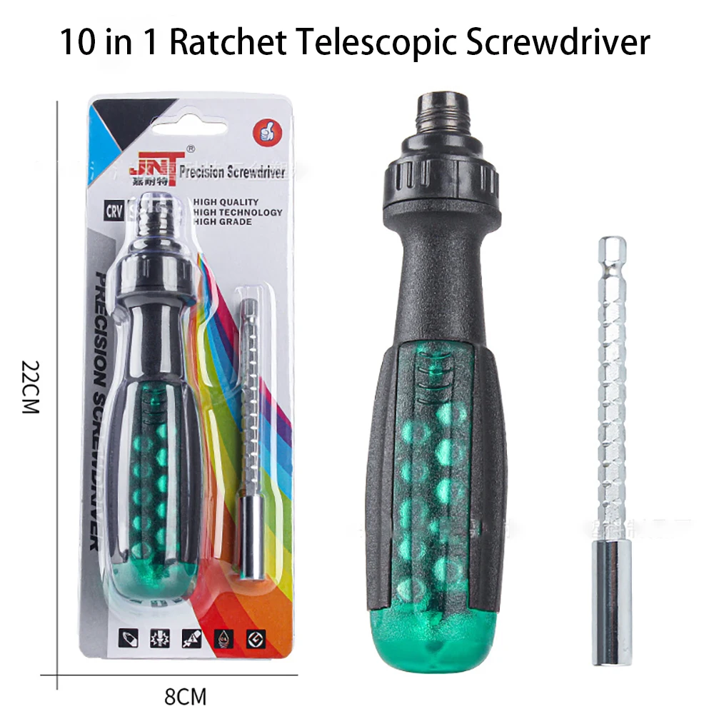 10 In 1 Precision Ratchet Screwdriver Combo Set Multifunctional Telescopic Screwdriver Household Appliance Repair Manual Tool