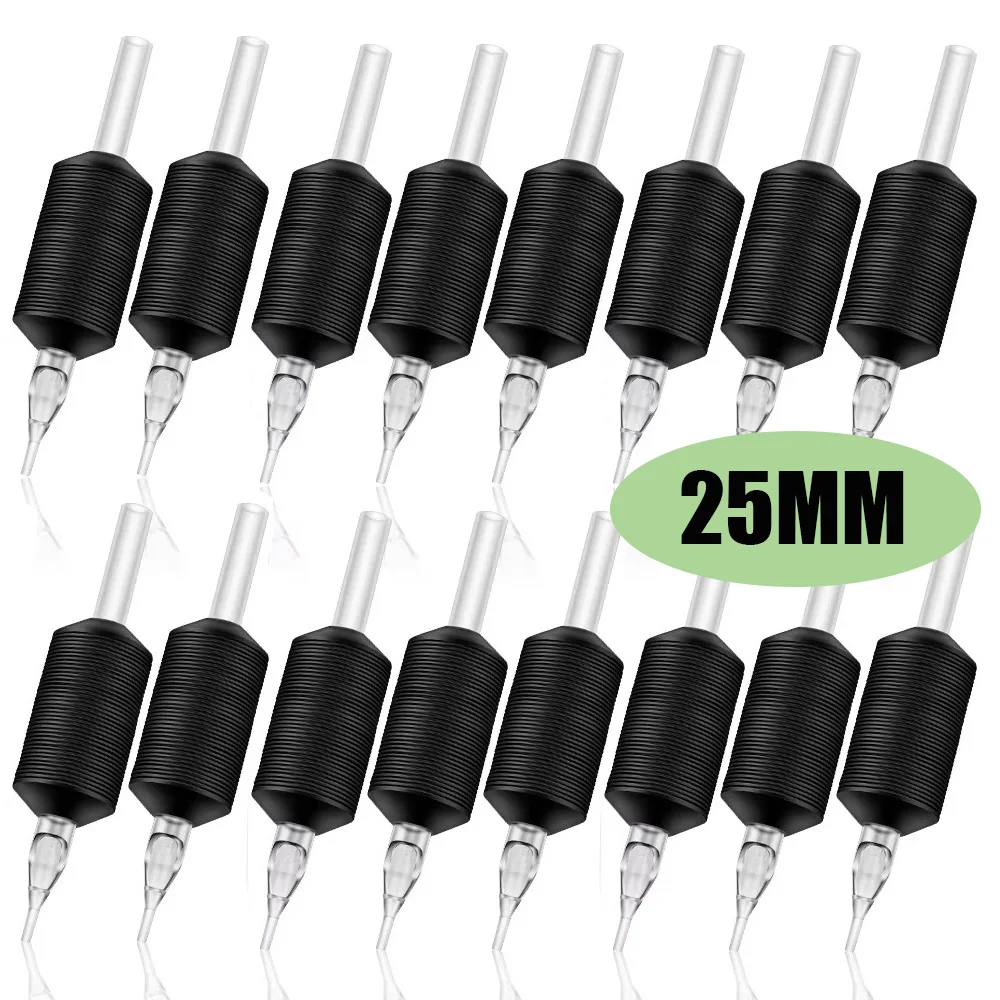 

20/10/5 шт. 25 мм трубки для татуировки, черные мягкие силиконовые пластиковые ручки для татуировки 3R 5R 7R 9R 11R для игл для татуировки, аксессуары для татуировки