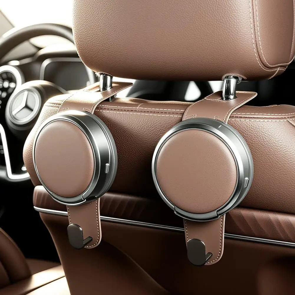Ausziehbare Auto-Kopfstützen-Haken, Multifunktionale Auto-Rücksitz-Aufhänger für Taschen, Handtaschen, Regenschirme, Aufbewahrung und Getränkehalter – Detail 9