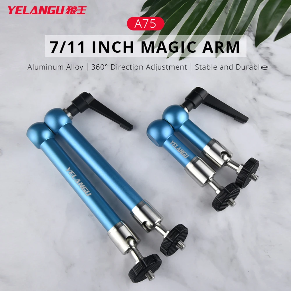 

YELANGU Universal Bracke A75 7/11 inches Adjustable Magic Arm Articulating Weight Capacity 10KG 1/4 Screw Camera DV Monitor LCD