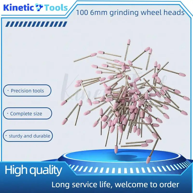 100pcs/set Mata Bor Gerinda Keramik Beragam Untuk Dremel Mini Drill Rotary Tools Batu Gerinda Abrasif 6mm