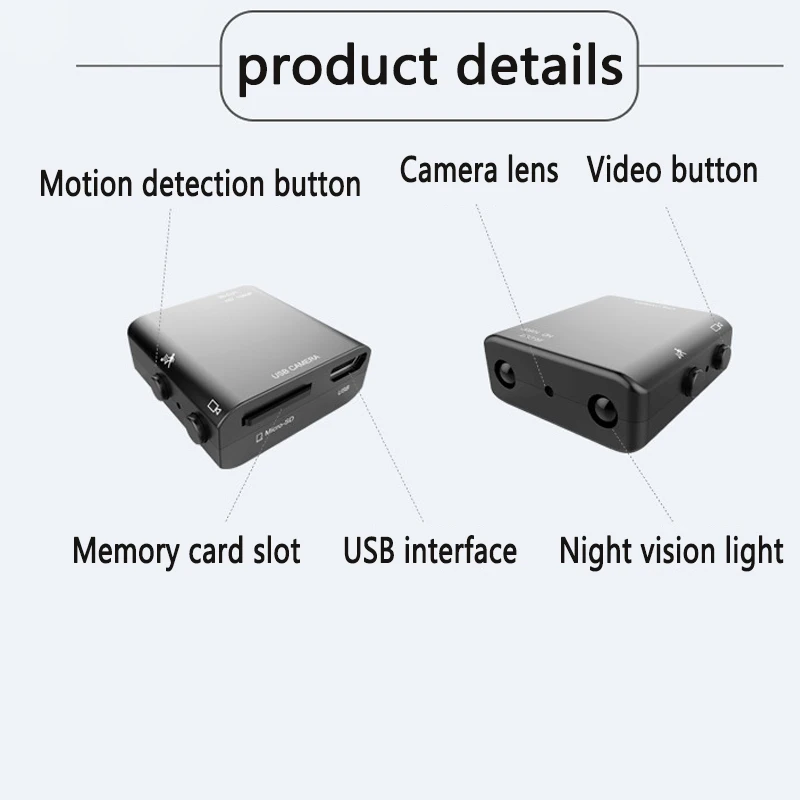 1080P Smallest Mini Camera Full HD Camcorder Infrared Night Vision Micro Cam Motion detection IR-CUT DV Support Hidden TF card