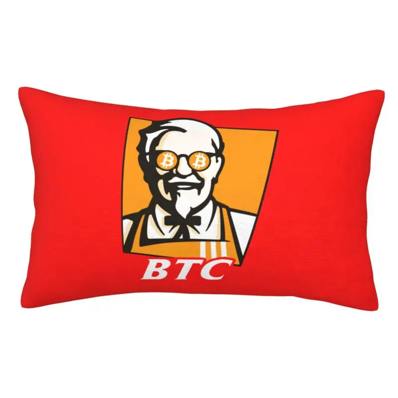 Custom Funny Bitcoiny Luxury Throw Pillow Cover BTC Original Recipe Cryptocurrency Crypto Blockchain Geek Pillow Case Rectangle