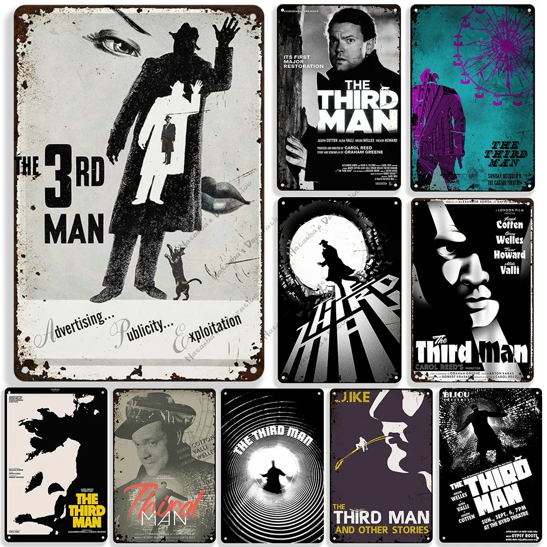 The Third Man Metal Movie Signs Wall Decor Metal Poster Vintage Metal Plaque Garage Home  Plate Industrial Decor Wall Plate