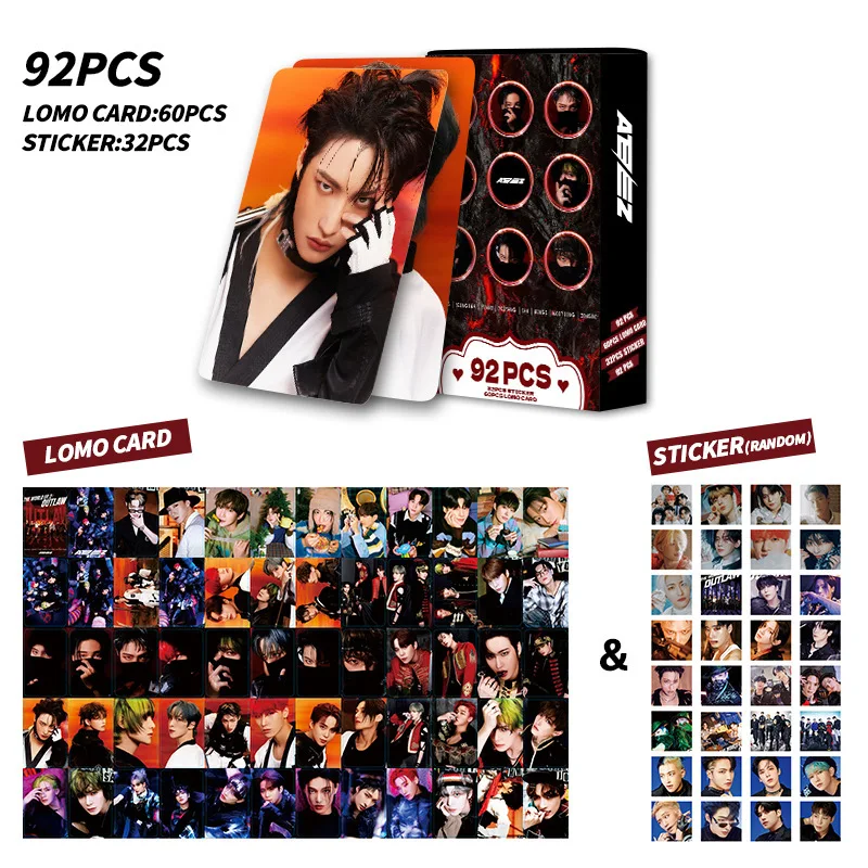 92pcs/set KPOP ATEEZ Lomo Card Photo Album Stickers HD Double Sided High Quality Photocard San JongHo Yunho YEOSANG Fans Gift