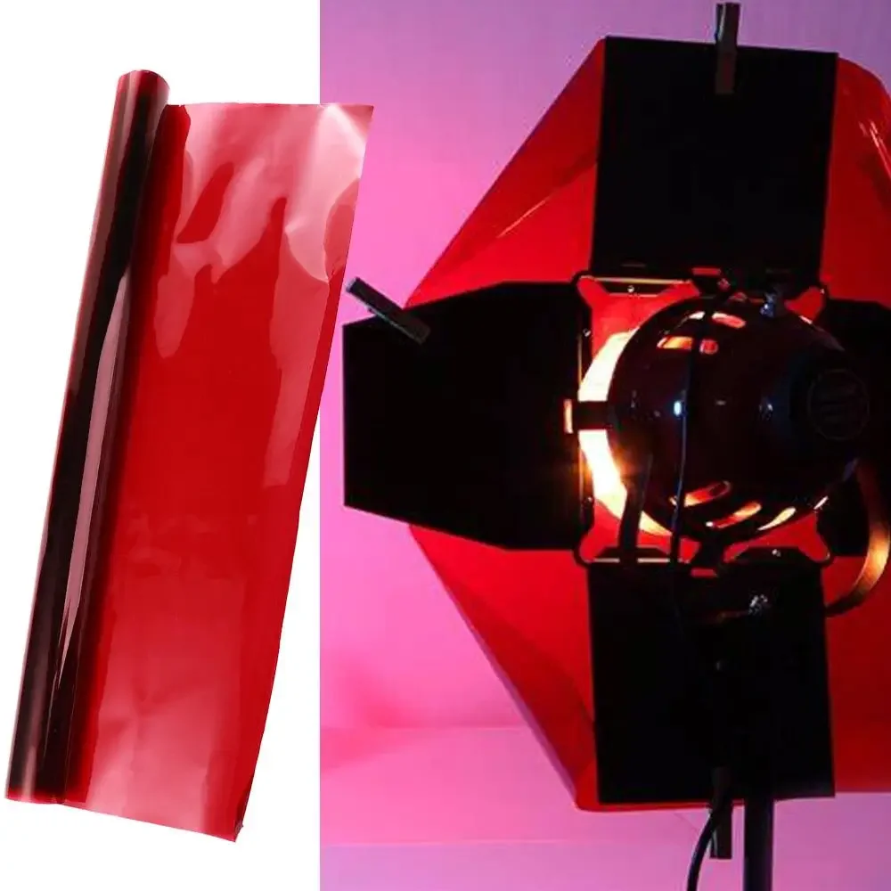Professional 40cmx50cm Gel Color Filter Sheet Transparent Film for Camera Studio Light Stage Lighting Redhead Light