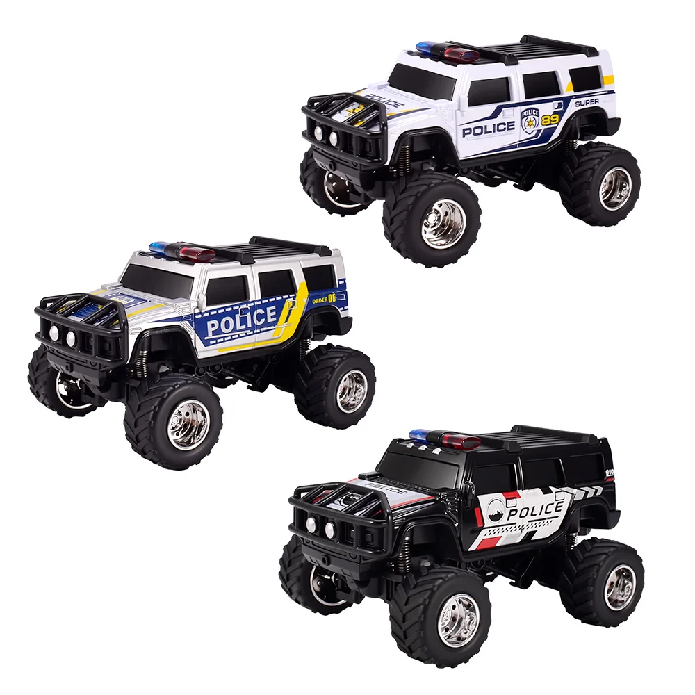 9imod RC Police Car 2.4G APP Control Off Road Truck w Lights Sound Suspension All Terrain Tires w Trailer for Kids view 3