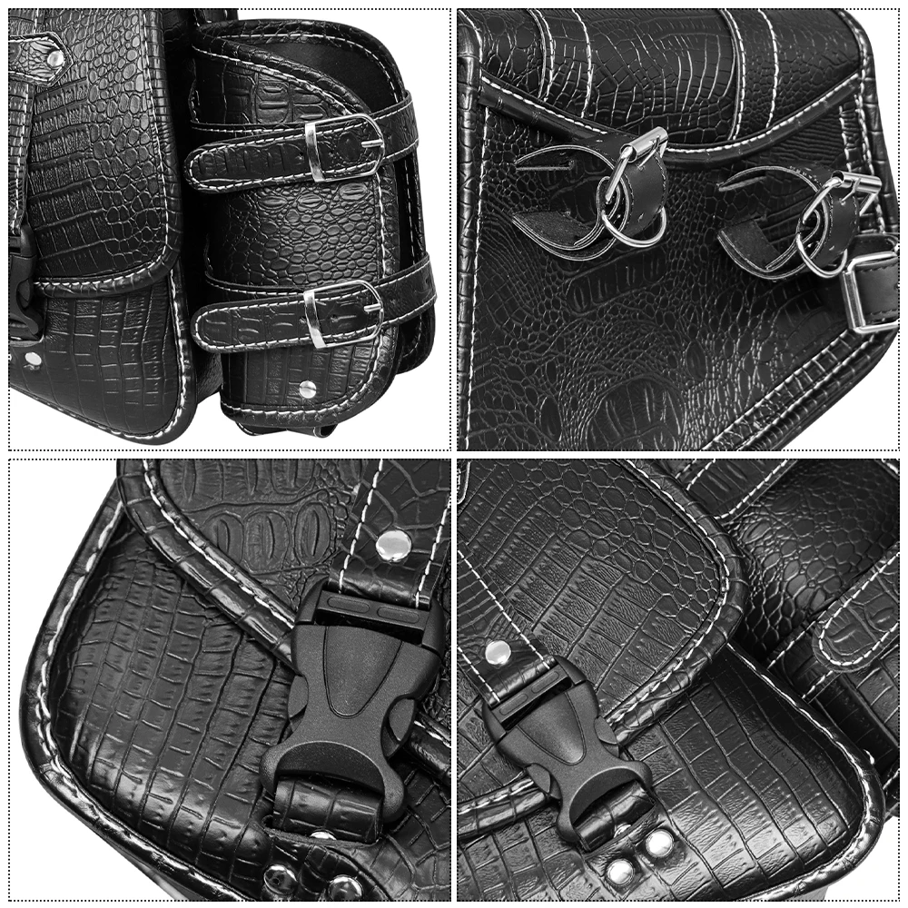 Motorcycle Side Saddlebag PU Leather Waterproof for Sportster XL883L XL1200 for Honda Rebel CMX 500 300 1100 Travel Luggage Bag