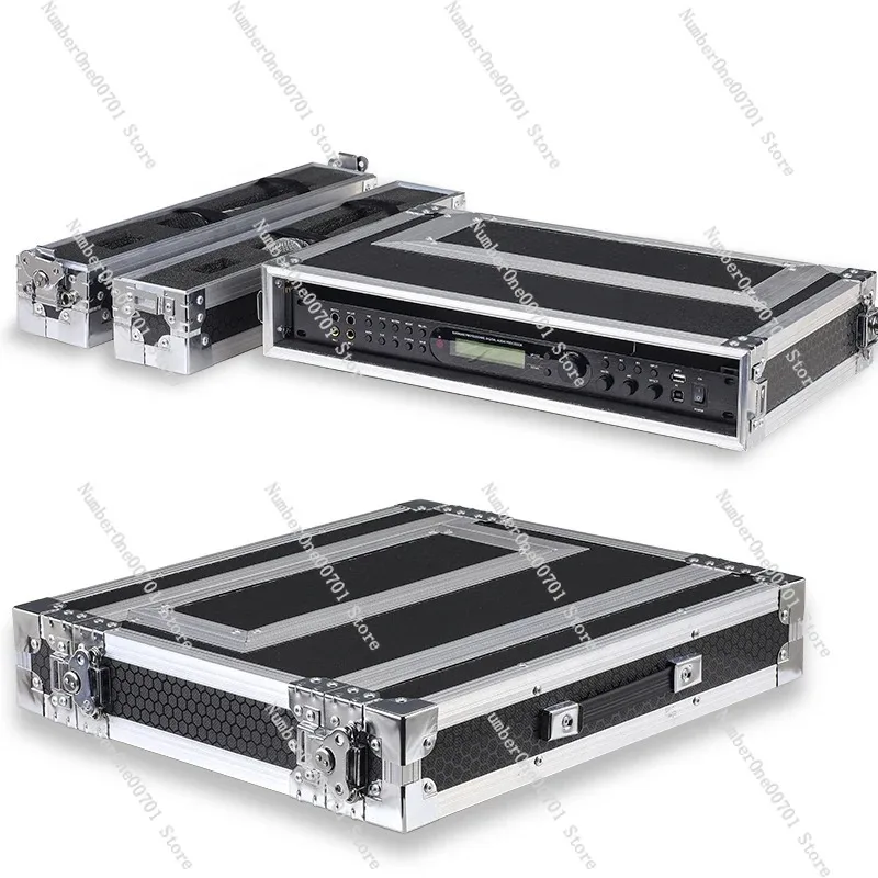 1U Wireless Microphone Receiver Flight Case Rackmount DJ Equipment Bag Aluminum Foam Box for Shure Sennheiser