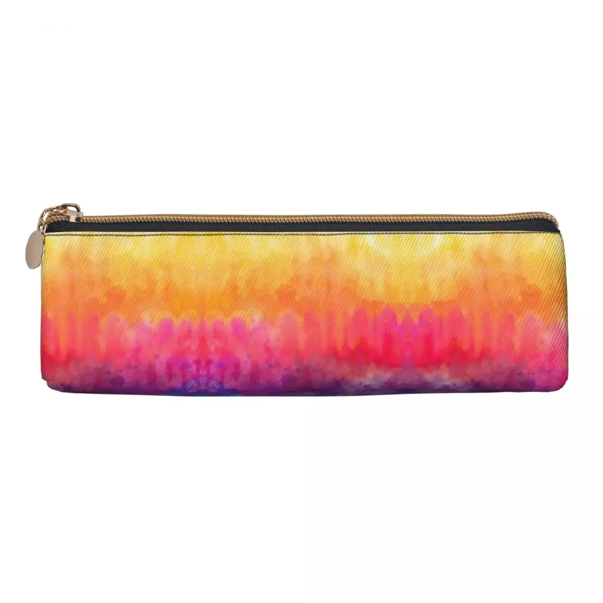 Kawaii Pencil Case Color Tie Dye Pen Box Orange Red Purple School Pencil Cases Girls Boys Triangle Design School Stationery