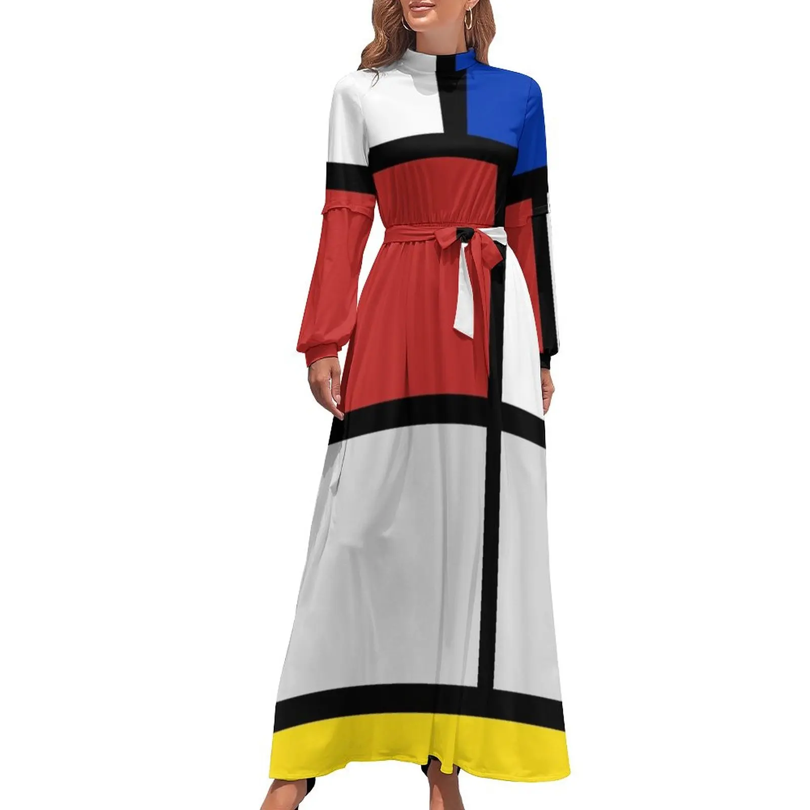 

De Stijl artworks - Mondriaan Long Dress Woman dresses wedding guest dress 2024