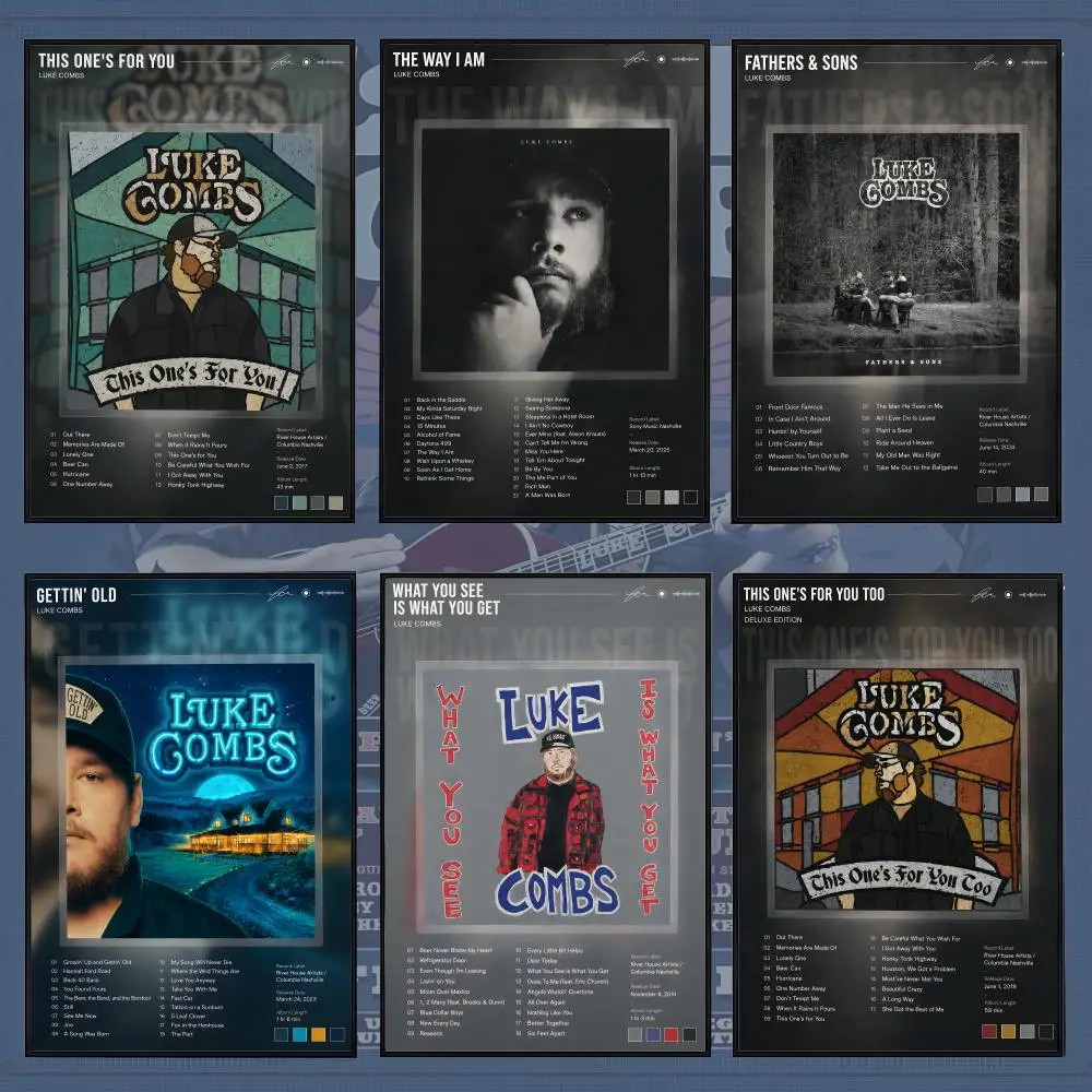 Singer L-Luke C-Combs Album Poster PP Self Adhesive Decorative poster Waterproof Waterproof for Apartment Bedroom