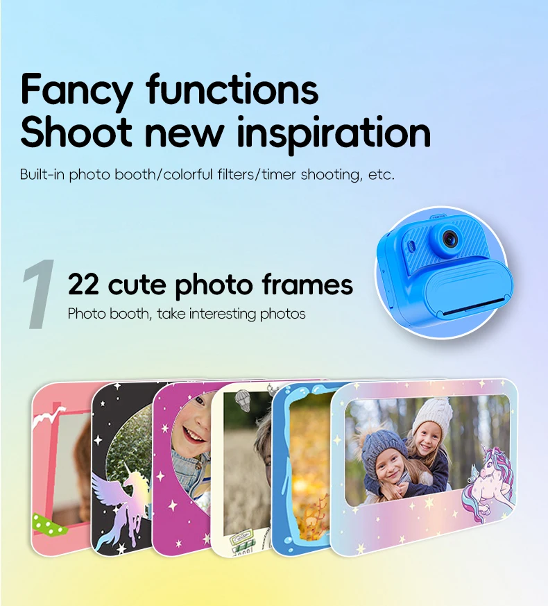 DIY Instant Print Kamera 48MP Kleinkind Kamera Instantanea 1080P HD Kinder Kamera Alter 3-12 Spielzeug Kameras Weihnachtsgeschenke für Kinder – Detail 7