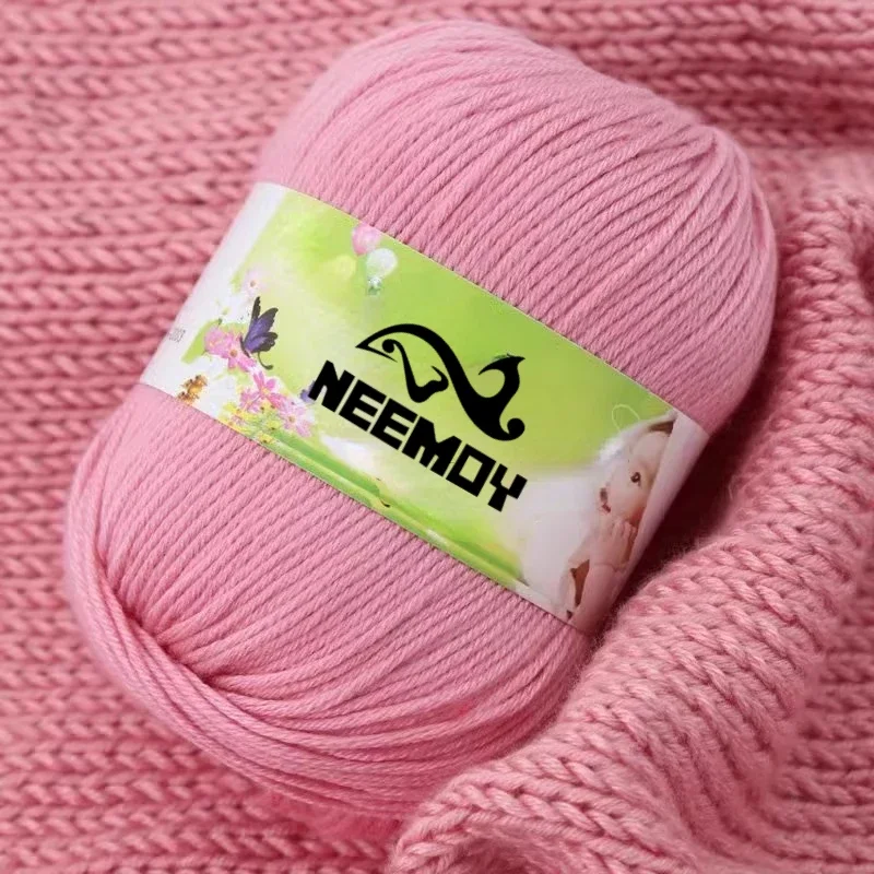 50g Baby Cotton Yarn Protein Velvet Wool Crochet Yarn 6Strands Milk T Shirt Yarn for Knitting Line Medium Fine Hand-braided Yarn