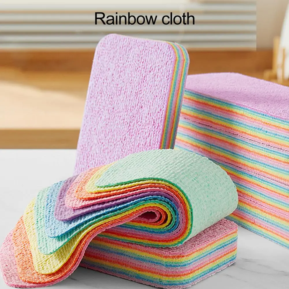 Rainbow Rag Sponge Eco-friendly Rainbow Rag Pva Wrap Sponge Set for Super Absorbent Kitchen 2pcs Technology Sponge Accessories