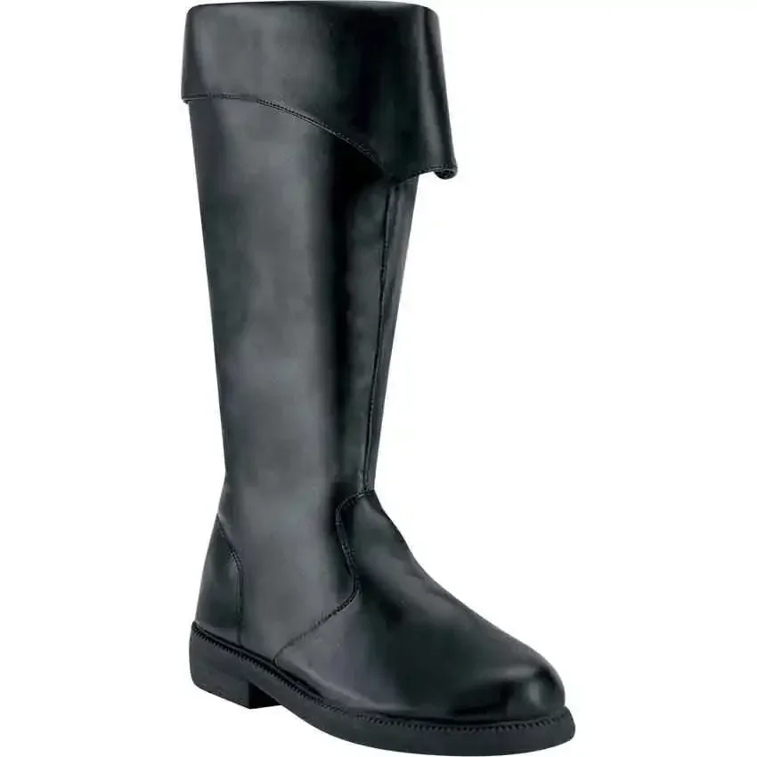 Medieval Pirate Boots Renaissance Officer Solider Cosplay Leather Riding Boots Side Men's Boots For Halloween