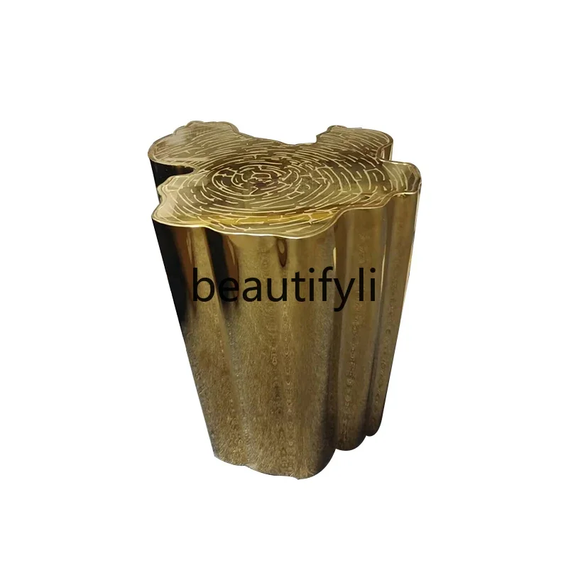 

Creative all-stainless steel corner, Italian minimalist sofa edge, special-shaped household small table corner