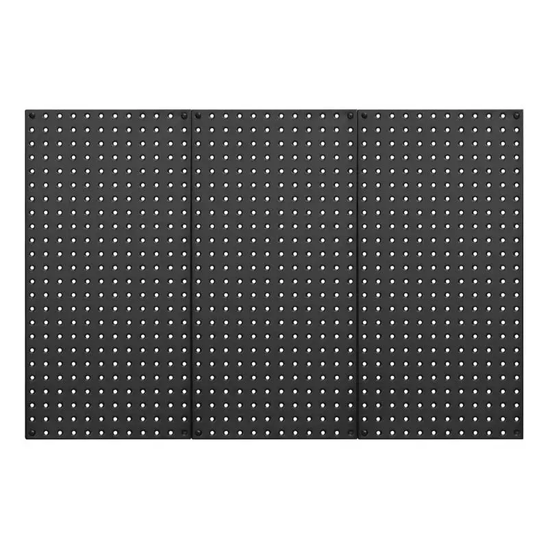 Lochblechpaneel für die Wandmontage 609,6x304,8 mm, Robuster Metall-Garagenorganizer mit 3 Lochblechen, Werkzeugaufbewahrungsset für Büro, Bastelraum, Küche, Zuhause, Lager, Geschäft, Schwarz