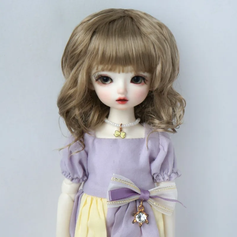 【JUSUNS】JD260 6-7inch 16-18CM 1/6 Doll Wigs For Girl Slight Lady Curls Synthetic Mohair BJD Wigs YOSD Doll Accessories