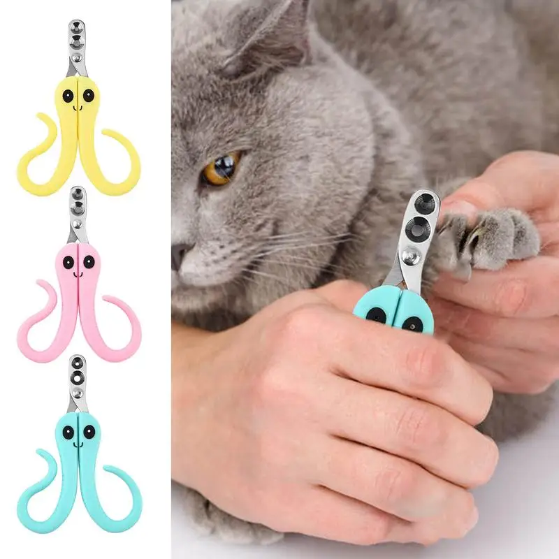 Cat Nail Clippers Metal Kitten Nail Trimmer Dog Double Round Hole Anti-Bleeding Safety Clipper Small Pet Nail Cutter