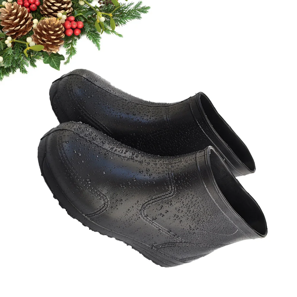 1 قطعة 1 زوج رشاقته أحذية المطر حجم 45-مقاومة عدم الانزلاق حمض القلويات مقاومة منخفضة علبة الأحذية للرجال مقاوم للماء #2
