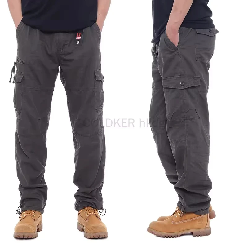 Men Multi-pocket Cargo Pants Straight Leg Pants Loose Casual Work Hiking Pants Outdoor Apparel