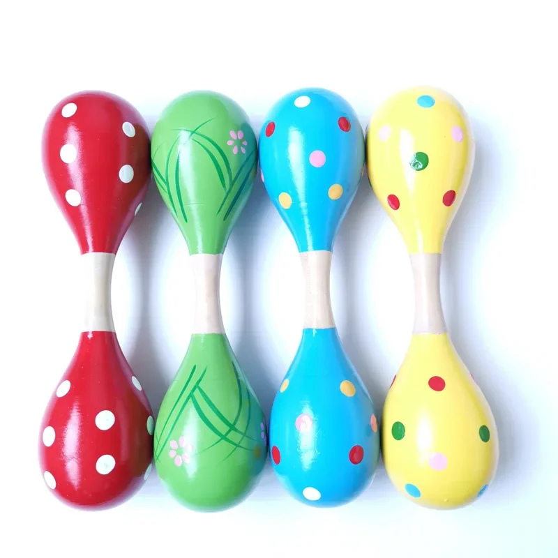 Madeira maraca chocalhos bebê criança instrumento musical chocalho abanador favor criança bebê abanador brinquedo cor aleatória