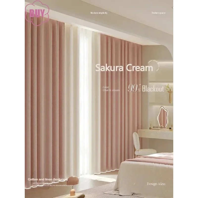 

1PC Multi-colour Blackout Curtains for Living Dining Room Bedroom Premium Sense Girls New No Hole Installation Girls Pink Hooked