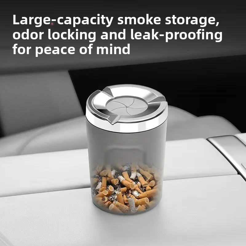 1/2PCS Premium Rotatable Flip Lid Car Ashtray, Heatproof Ceramic Liner, Universal Practical Auto Interior Accessories view 5