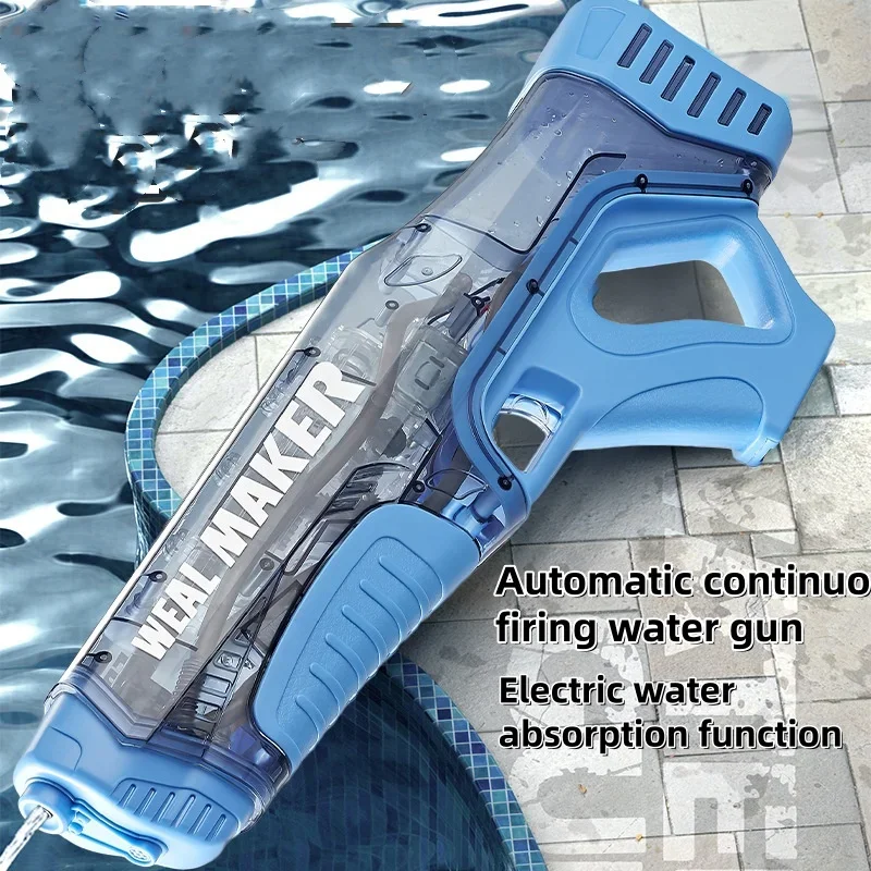 Large Automatic Water Gun Toys Capacity High Pressure Transparent Water Blaster Soaker Guns Outdoor Pool Toys For Boy Kids Adult