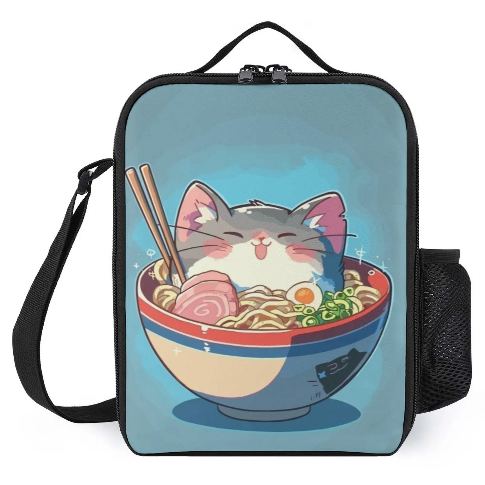 

Аниме Ramen Noodle Cat Lancheira Сумка для обеда с принтом Термальный детский ланч-бокс для женщин Изоляционная сумка для ланча