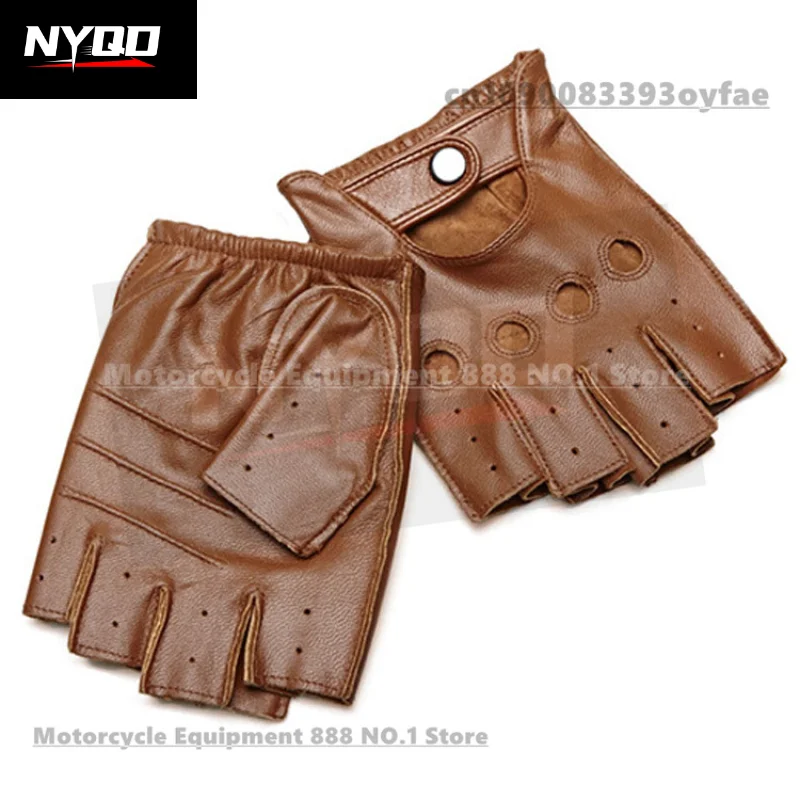 

Новые весенне-осенние кожаные перчатки из овчины с половиной пальца, кожаные перчатки для езды на велосипеде на открытом воздухе, танцевальные перчатки в стиле хип-хоп