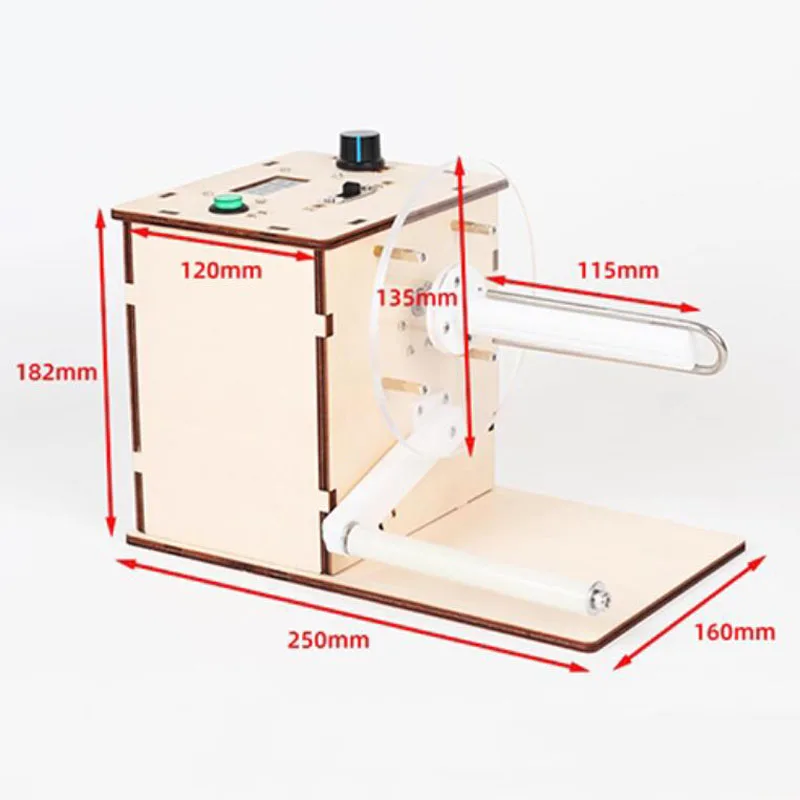 Mini Automatic Label Rewinder Bar Code Sticker Label Adjustable Speed Bidirectional Rewinder with Power Adapter for Office Use