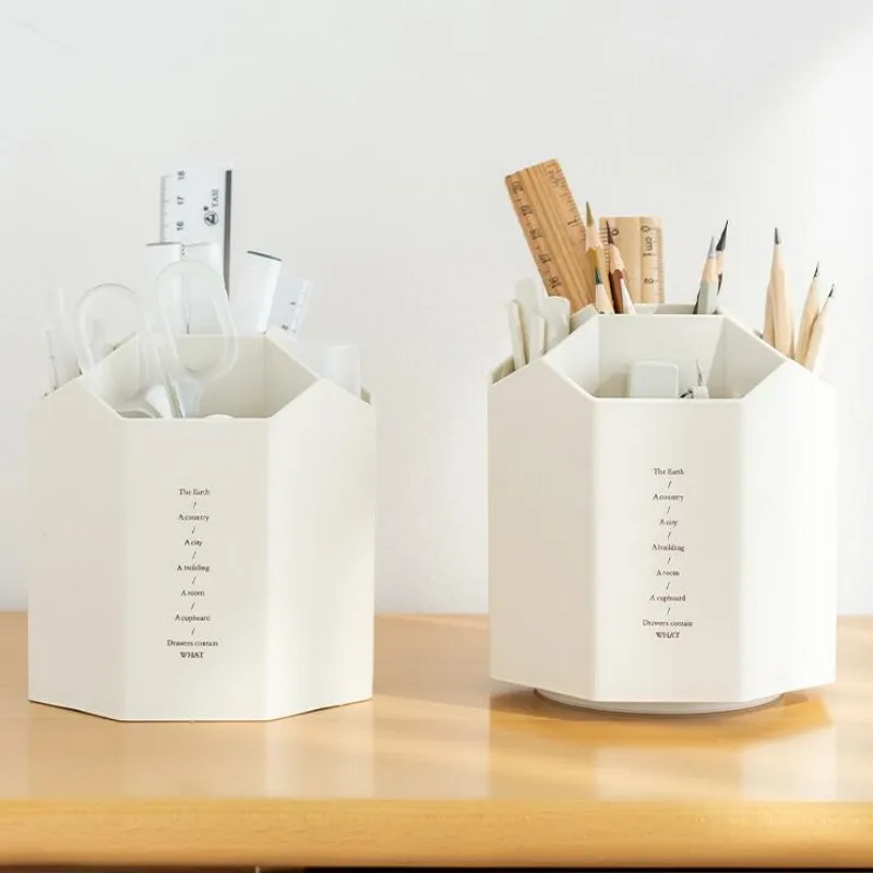 Personalized Creative Desk Pen Case Rotation Multi-function Large-capacity Desktop Storage Box for Student Office Pen Holders