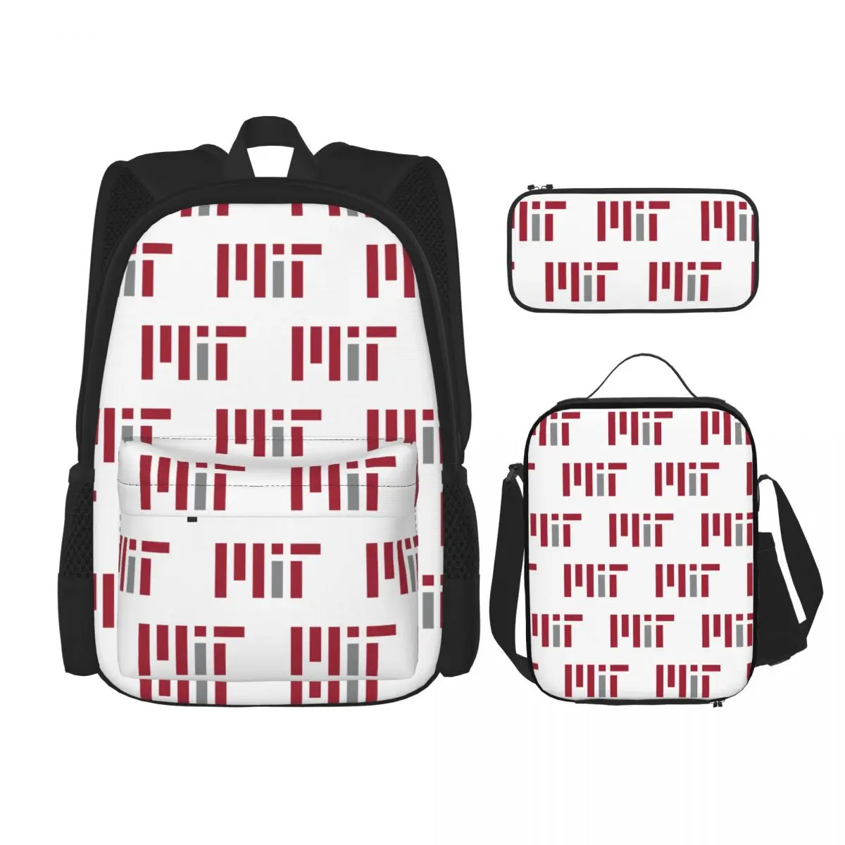 

MIT University Backpacks Children Bookbag School Bags Rucksack Lunch Bag Pen Bag Three-Piece Set
