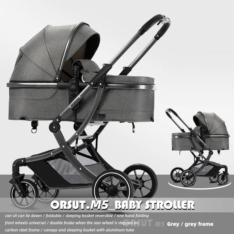 Shock Absorption Baby Stroller Two-way High Landscape Can Sit or Lie Down Lightweight and Easy To Carry Newborn Baby Stroller