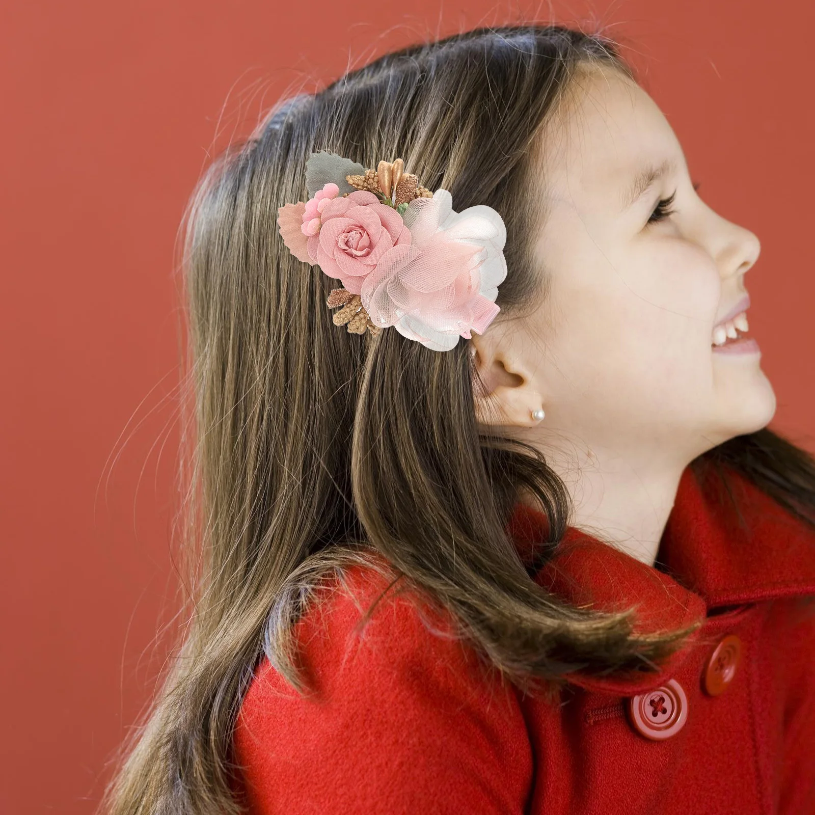 

3Pcs Baby Hair Clips Faux Pearls Floral Design Toddler Hair Accessories Sturdy Gentle Comfortable for Touching