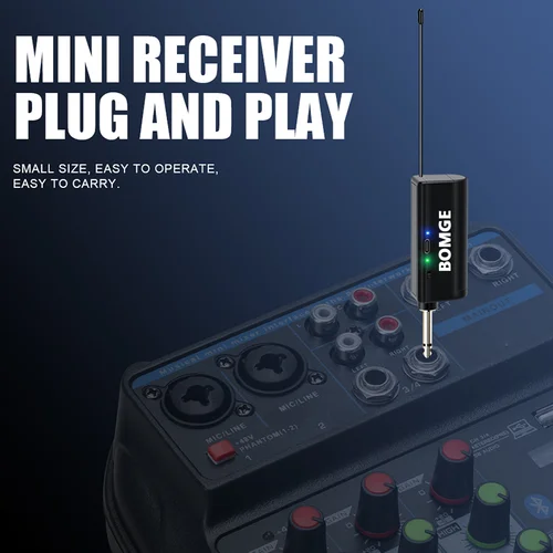 Imagen 2 del producto Micrófono de mano dinámico inalámbrico UHF de 2 canales, micrófono de Karaoke con receptor recargable para fiesta de boda, Club de Iglesia