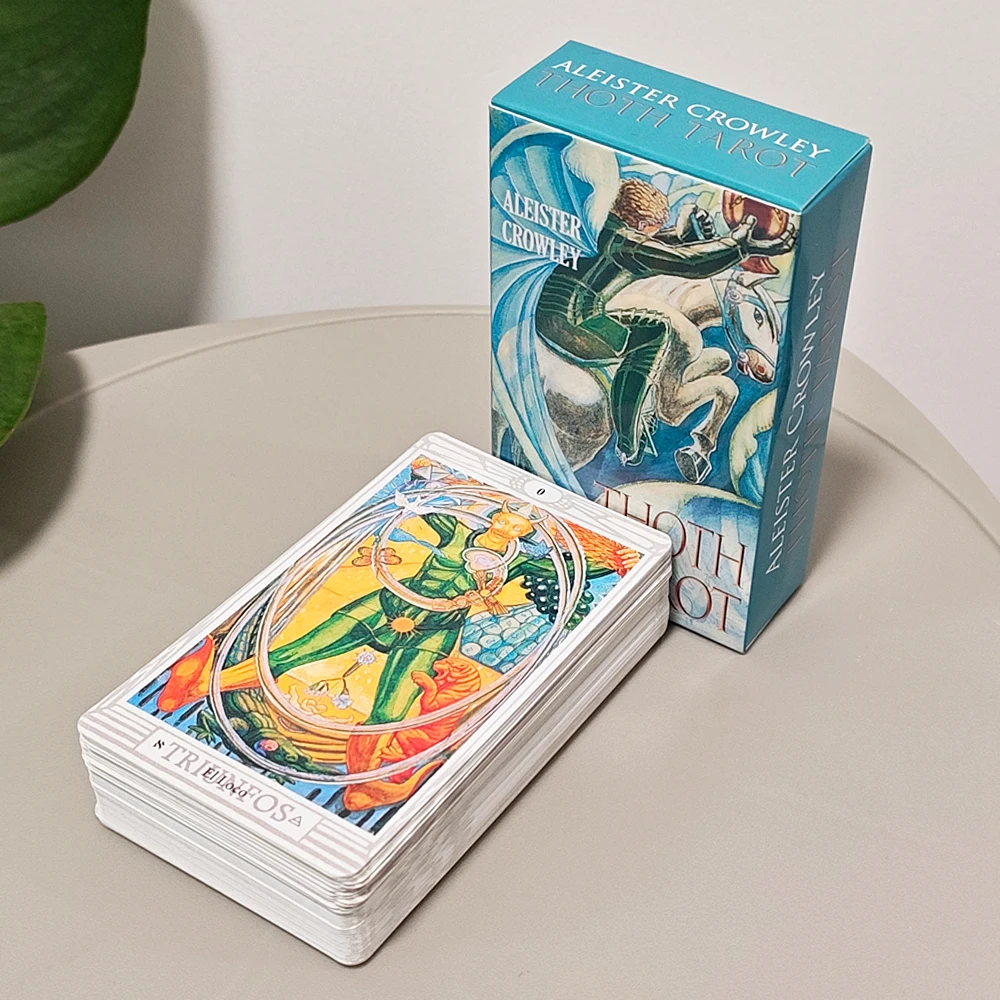 Crowley Thoth Tarot Deck 78 Pcs Cards 10.3*6cm with Egyptian Symbolism, Qabalistic & Astrological Insights, Occult Knowledge