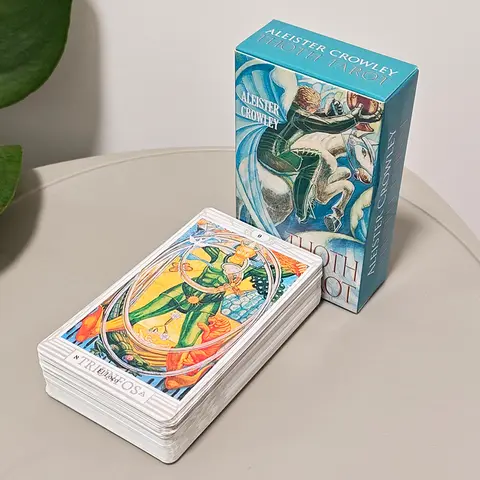 Crowley Thoth Tarot Deck 78 Pcs Cards 10.3*6cm with Egyptian Symbolism, Qabalistic & Astrological Insights, Occult Knowledge