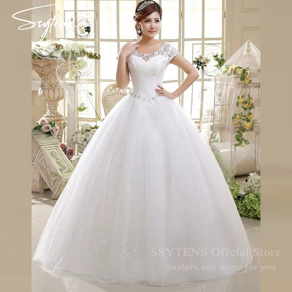 

SSYTENS Graceful Tulle Wedding Dresses 2026 Bridal Ball Gown Shinny Beaded Appliques Bride Dress Vestido De Casamento Customized