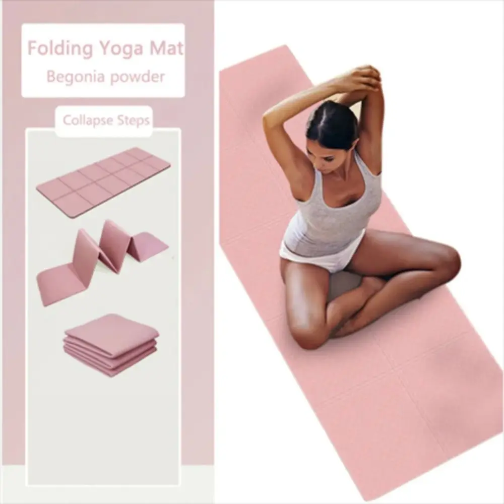Pilates TPE Yoga-Matten, rutschfest, grau, lila, rosa, Gymnastikmatte, faltbar, Yoga-Meditationsunterlage, für Männer und Frauen