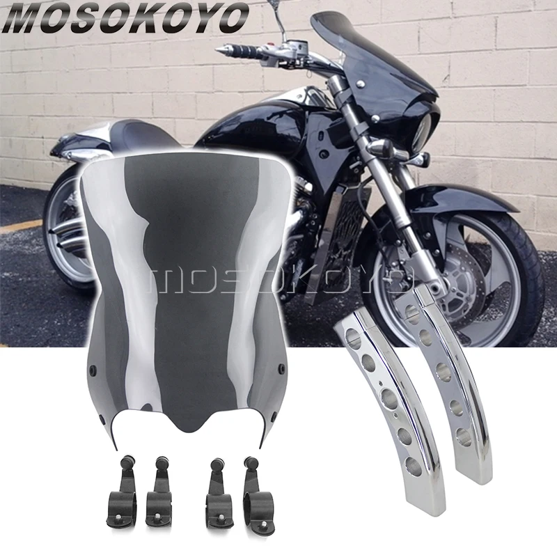 Front Windshield Wind Shield Screen Handlebar Riser Motorcycle Accessory Handle Bar Risers For Suzuki Boulevard M109R 2006-2016