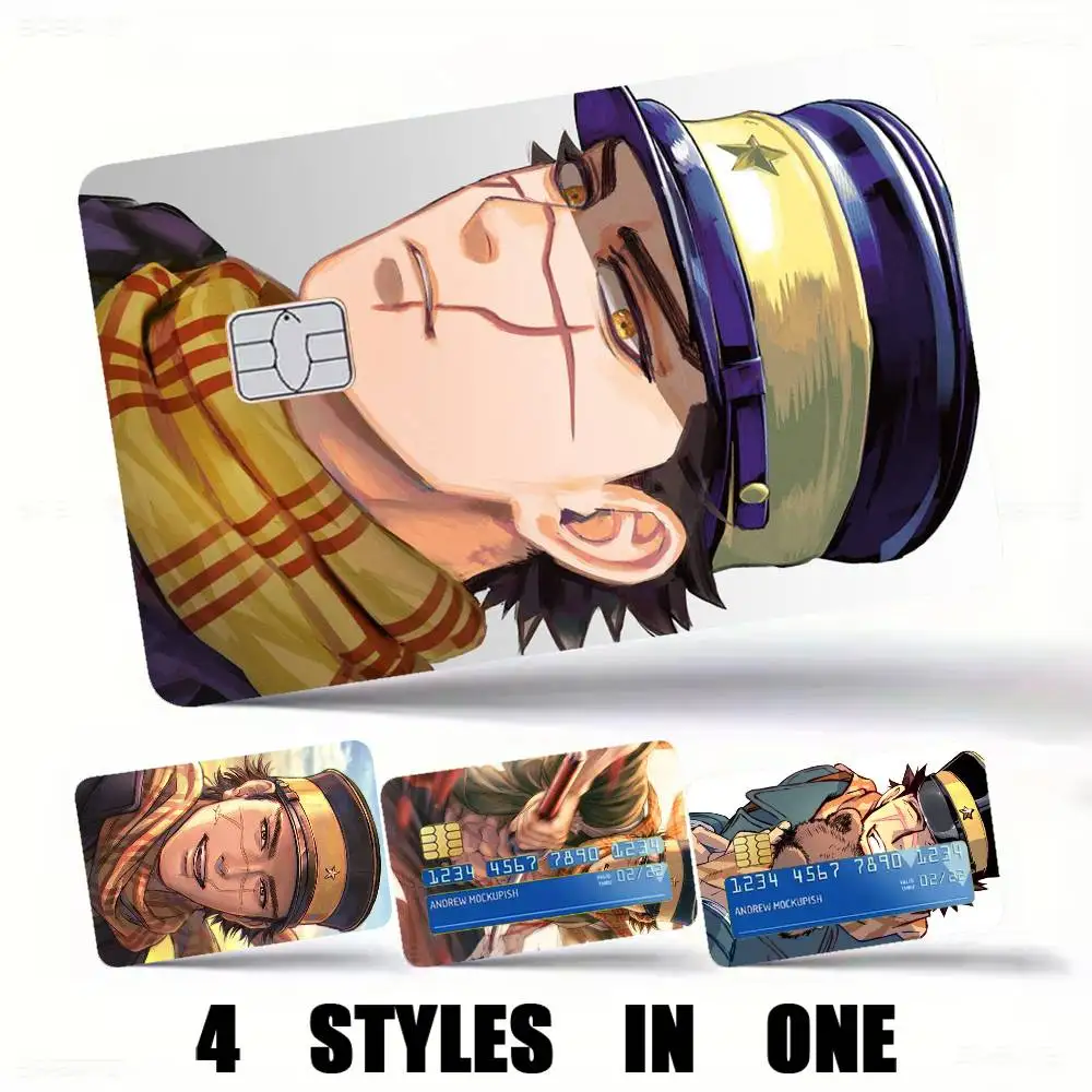 Popular Anime-e Golden Kamuy Credit Card HD Stickers Premium matte film effectively prevents fingerprints and daily abrasion.