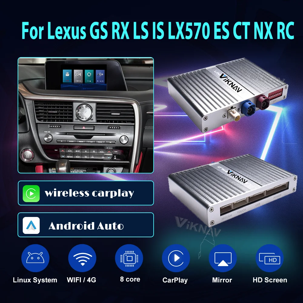 

Мультимедийный плеер Linux, декодер для Lexus GS RX LS IS LX570 ES CT NX RC, беспроводной, для Carplay, Android, GPS-навигация