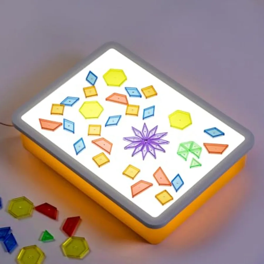 

Bright LED Light Box - Light Table for Color and Light Discovery Artistic Exploration and Creative Play Yellow Lightbox Only