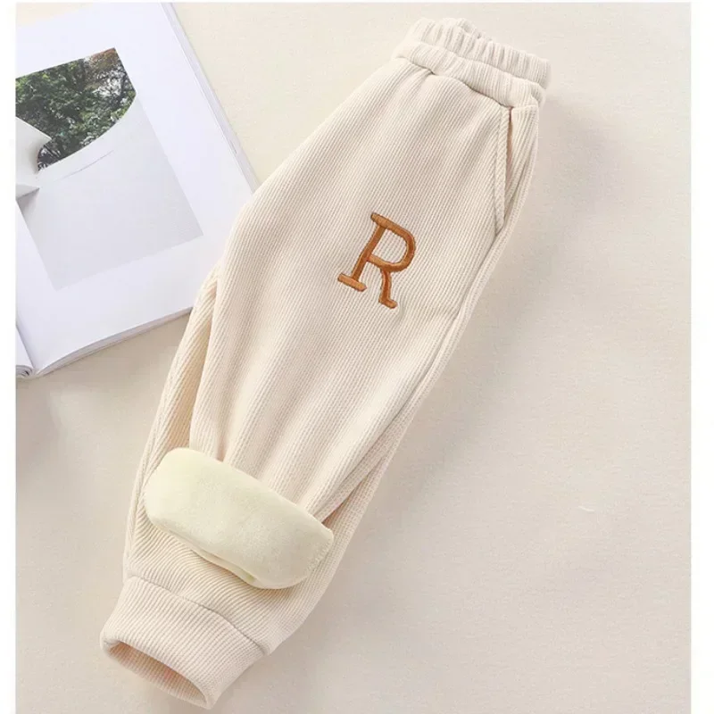 Autumn Winter Kid Girls Loose Chenille Sweatpant Warm Trousers Jogger Pant for boys Casual Sport Pants Teenage Girls Clothing