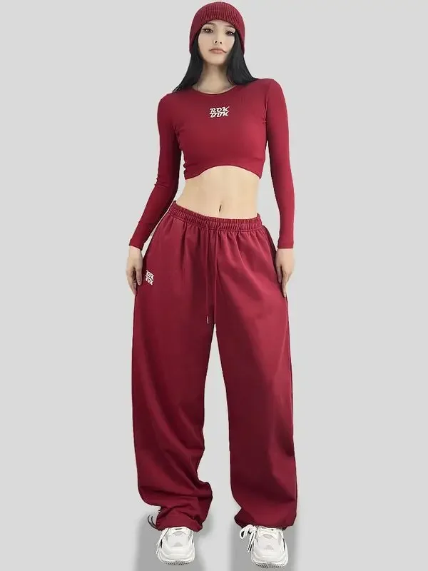 Pantalones casuales Mujer Jazz Dance Pantalones de chándal multicolores ROKBBK-K/Buhan Hip-hop Marca de moda Hiphop Hip-hop Hip-hop