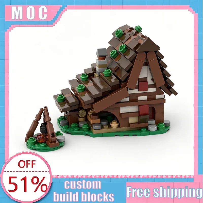

394 Parts MOC Medieval Bakery - Expansion for Mini Castle Building Model Creative Building Blocks Educational Assembly Toy Gifts