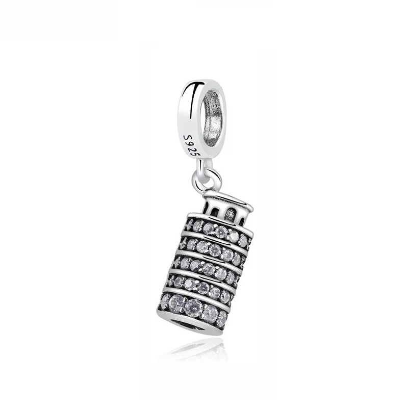 New Original 925 Sterling Silver Beads Charm Egypt Pyramid Fit  Bracelet Women DIY Jewellry Making Gift
